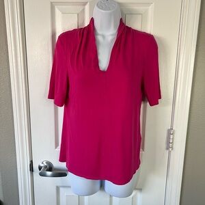 L.K. Bennett TJ Claro power pink top size small viscose